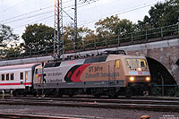 120 159 mit Werbung für das Jubiläum 175 Jahre Eisenbahn in Deutschland