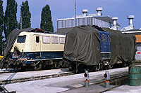 Unfall-Lokomotiven von Hochpsyer 110 104 und 140 633 abgestellt im Bw Kaiserslautern