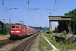 111 047 vom Bw Stuttgart in Ebersbach auf der Filstalbahn