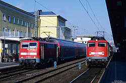 111 101 und 110 411 im Bahnhof Fulda