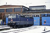 181 205 in blau im Bw Köln Deutzerfeld im Schnee