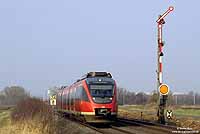 Am südlichen Einfahrsignal des Bahnhofs Derkum entstand das Foto des 644 512 der als RE 11411 auf dem Weg nach Euskirchen war. 25.2.2005
