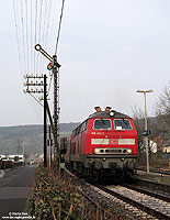 "Fahrt frei" für die RB12709 an der Blockstelle Bad Bodendorf Zuglok war 218 414. 24.3.2010