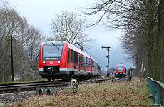Abfahrender LINT 620 013 in Dernau mit Formsignalen auf der Ahrtalbahn