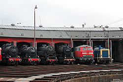218 128 und 212 372 Lokschuppenfest im Südwestfälischen Eisenbahnmuseum im Bw Siegen