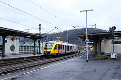 VT255 der Hessischen Landesbahn im Bahnhof Betzdorf
