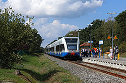 646 107 der UBB auf der Insel Usedom im Bahnhof Swinoujscie Centrum