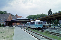 771 005 der UBB auf der Insel Usedom im Bahnhof Seebad-Heringsdorf