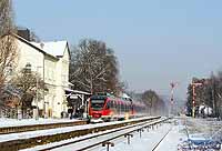 Als RE 11405 (Köln Deutz – Gerolstein) fährt der 644 534 in den Bahnhof Weilerswist ein. Als Zugziel wird Trier angezeigt, da der Talent ab Gerolstein seine Fahrt als RB 12845 nach Trier fortsetzt.
