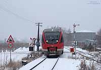 Nebenbahnromantik pur: Aus Ahrbrück kommend fährt die RB 12189 in Dernau ein. 11.1.2010