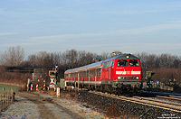 Kurz darauf fuhr die 218 208 mit der RB 11623 aus  Bad Münstereifel nach Bonn Hbf, fotografiert zwischen Rheinbach und Meckenheim.