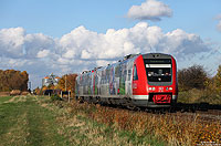 Für Messfahrten weilte Mitte November der zu DB-Systemtechnik gehörende 612 901/902 für zwei Tage in der Eifel. Nahe Derkum fährt der Messzug als ST92034 nach Euskirchen. 12.11.2012