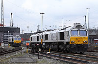 Wo einst die Baureihe 215, 216 und 221 auf den nächsten Einsatz warteten, bestimmen heute die Class 77 (Baureihe 247) das Bild. Am 21.2.2013 habe ich hier die 247 038, 029 und 016 fotografiert.