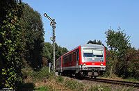 Auf dem Weg von Bocholt nach Wesel passiert die RB10277 das nördliche Einfahrsignal von Hamminkeln. 1.10.2013