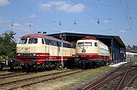 Neben der 218 105 der Westfrankenbahn war auch die 103 226 des „Lokomotiv-Club 103 e.V.“ beim Sommerfest zu Gast. 13.6.2014


