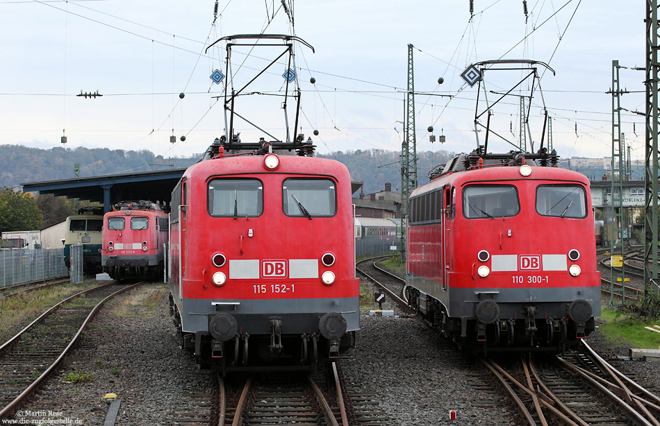 Am 7.11.2014 geben sich die Lokomotiven des Vereins „Baureihe E10 e.V.“ im DB-Museum in Koblenz Lützel ein Stelldichein. 