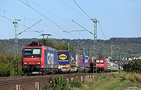 Mit dem DGS43682 aus Novara Boschetto fährt die 482 022 bei Gau Algesheim nach Köln Eifeltor. 17.9.2014