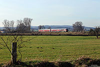 Auch im Januar verkehrten auf der Erfttalbahn (KBS475) Triebwagen der Baureihe 628. Aus Bad Münstereifel kommend fährt die aus dem 628 675 und 628 671 gebildete RB11641 bei Arloff nach Euskirchen. 