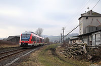 Seit Dezember 2014 sind die 626/629 auf der KBS478 ( Andernach – Kaisersesch) Geschichte. Zum Einsatz kommen nun Triebwagen der Baureihen 640, 643 und 648. Auf dem Weg von Kaisersesch nach Andernach passiert die aus dem 648 201 gebildete RB12669 den ehemaligen Bahnhof Thür. 12.2.2015