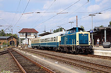 Lokschuppenfest im Südwestfälischen Eisenbahnmuseum, Sonderzug mit 212 376 im Bahnhof Kreuztal