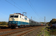 111 001 des DB-Museum mit Leerreisezug der Eisenbahnfreunde Treysa nach Limburg bei Eschhofen