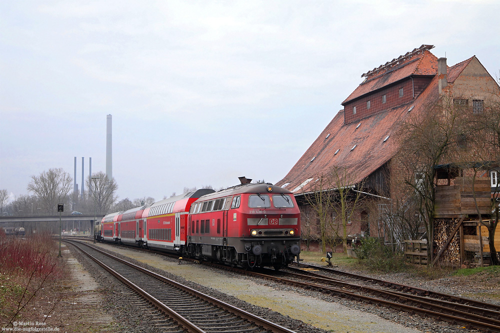 218 438 vom Bw Ulm in im Einsatz für die Westfrankenbahn Obernburg Elsenfeld