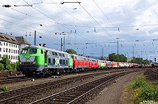 225 073 mit V160-Lokzug in Koblenz Lützel beim Sommerfest des DB-Museums