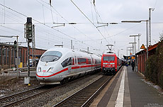 403 528 und 101 099 in Paderborn Hbf