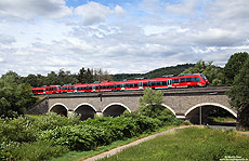 442256 als RE9 auf der Siegbrücke bei Au