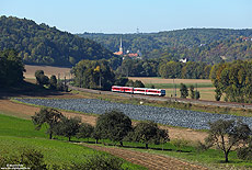 Sylt-Shuttle-Plus 628 512 im Einsatz bei der Westfrankenbahn zwischen Würzburg und Lauda bei Grünsfeld
