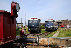 E41 001 und E10 348 auf dem Einheitsloktag des Vereins Baureihe E10 e.V. in Koblenz Lützel