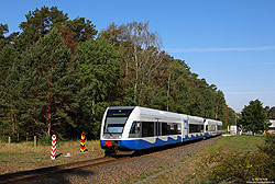 646 103 der Usedomer Bäderbahn UBB an der Deutsch/Polnischen Grenze bei Ahlbeck Grenze