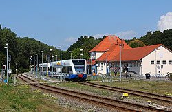 646 109 der Usedomer Bäderbahn UBB im Bahnhof Bansin Seebad