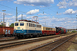 Lokzug mit 140 423 das DB-Museums im Bahnhof Nürnberg Rbf