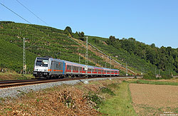 185 689 mit WFL n-Wagenzug als Abellio-Ersatzzug bei Nordheim (Neckar)