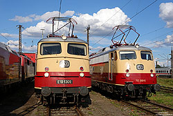112 268 und E10 1309 der Firma Train Rental TRI in Dortmund Bbf