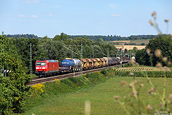 185 052 mit EZ51894 bei Heidelsheim auf der Strecke Bruchsal - Bretten