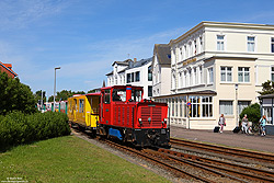 Lok Hannover der Borkumer Kleinbahn im Bahnhof Borkum
