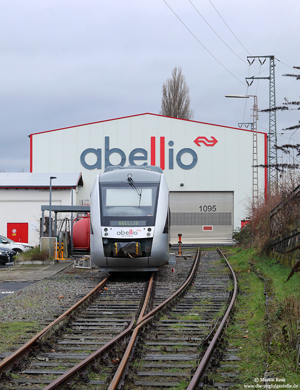 VT12 1101 von Abellio-Rail im Abellio-Werk in Hagen Hbf