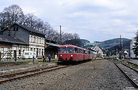 996 701 als Sonderzug Dieringhausen - Bergneustadt im Bahnhof Derschlag