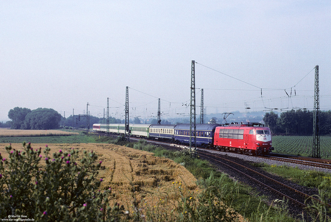 103 131 mit Nachtzug D352 Prag - Dortmund bei Kalscheuren