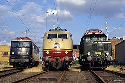 103 184, E10 121 und E94 279 in Köln Bbf