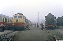 103 242 und 044 508 auf Fahrzeugschau im Bahnhof Lippstadt