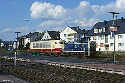 360 573 und 103 137 anlässlich des Jubiläums 75 Jahre Aw Paderborn im Bahnhof Paderborn Nord
