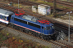 Dachansicht der 110 469 von Train Rental International GmbH (TRI) in Köln Messe/Deutz