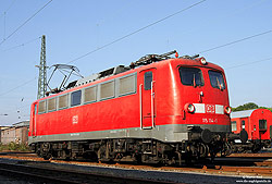 115 114 ex 110 114 in verkehrsrot im Bahnhof Dortmund Bbf