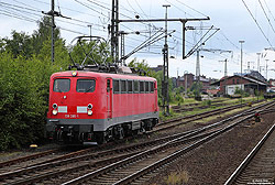 139 285 ex 110 285 der Eisenbahngesellschaft Potsdam im Bahnhof Leer