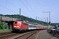 110 419 mit RE11476 Siegen - Krefeld im Bahnhof Wissen vor dem Umbau