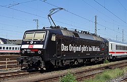 Werbe-120 120 159 mit Märklin-Werbung das Original gibt es bei Märklin in Köln Bbf