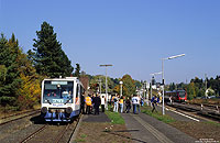 V6.001 der Dürener Kreisbahn im Bahnhof Kall